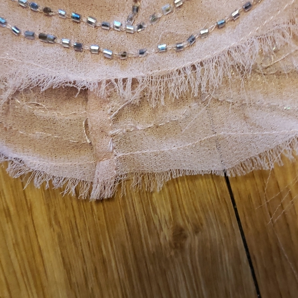 Free People blush beaded sheer art deco dress sz small - Picture 5 of 5